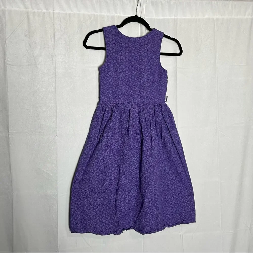 Vintage Kaiser Franz Josef Made in Austria 100% Cotton Purple Dress Size 140‎